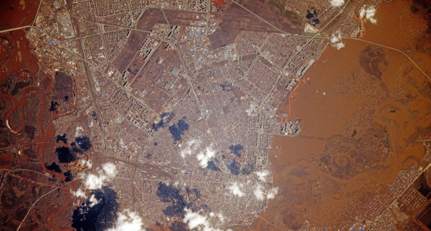 Космонавт Кононенко опубликовал с МКС снимок последствий наводнения в Оренбуржье