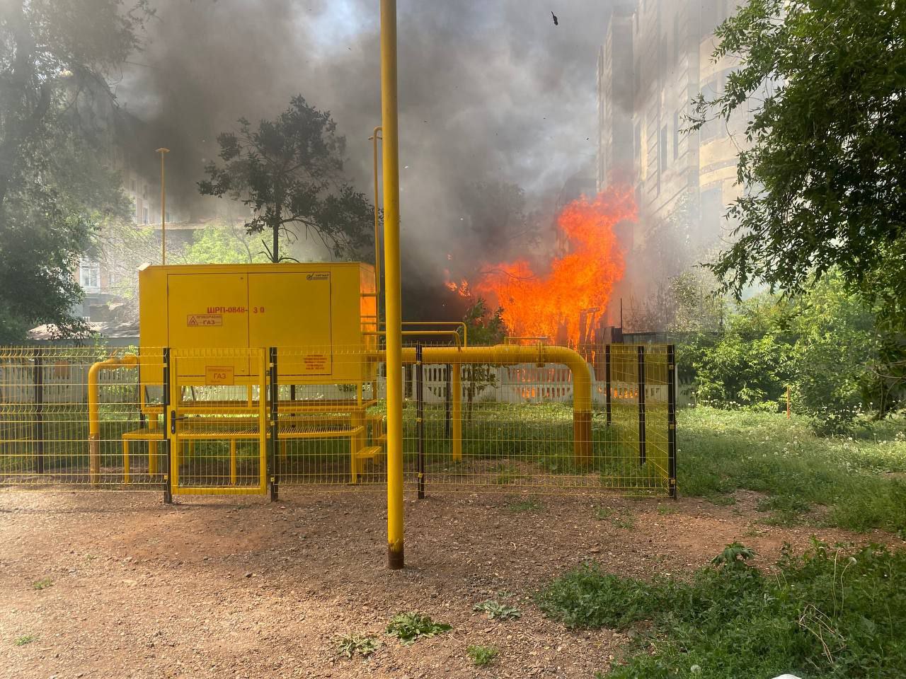 В центре Оренбурга вновь пожар