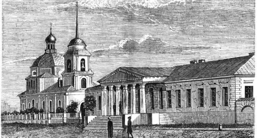 Богадельня, храм и школа. Надежда Кутафина поделилась иллюстрацией Оренбурга 1871 года