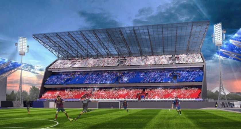 Впечатляет. "Оренбург" показал макет трибуны, которая увеличит вместимость стадиона "Газовик"