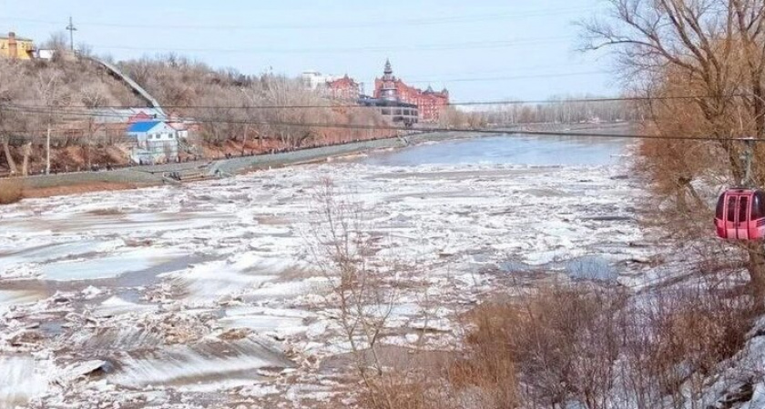 В Оренбурге на реке Урал начался ледостав