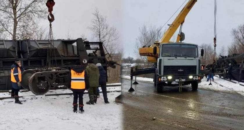 В Оренбургской области два вагона с зерном опрокинулись на станции Тоцкая