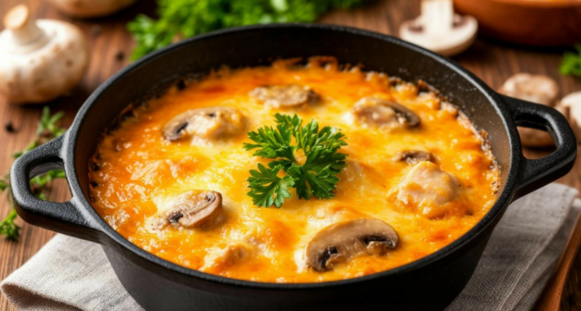 Быстро и вкусно: готовим нежный жульен с курицей на сковороде — приготовит даже ребенок, а вкус — божественный  
