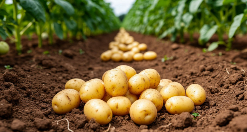 За 2 дня до посадки картошки — обязательно: опрыскиваем клубни — собираем по 3 ведра с куста