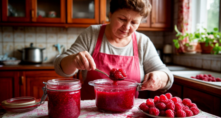 Вот так варили малиновое варенье советские хозяйки: хитрый метод по книге 1952 года: получается рубиновый конфитюр и без уваривания