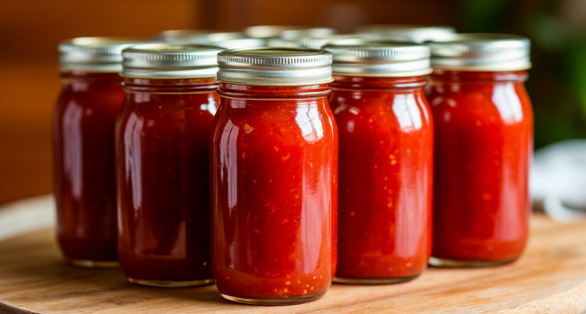 Такой домашний кетчуп делаю по 30 банок, но до зимы ни одной не остаётся — муж и дети ложкой едят, хлеб макают, про магазинный забыли