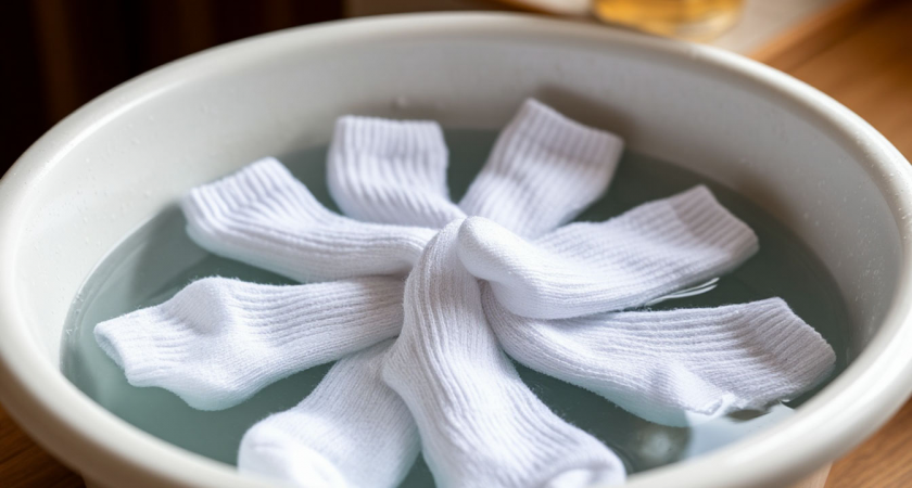 Кидаю 4 ложки в таз — самые заношенные носки станут белее снега: простой лайфхак