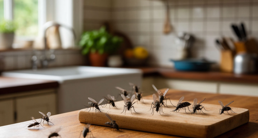 Разбросала по всей кухне корки этого фрукта: мошки мгновенно собрали монатки и улетели к соседям - больше не отравляют жизнь всей семье