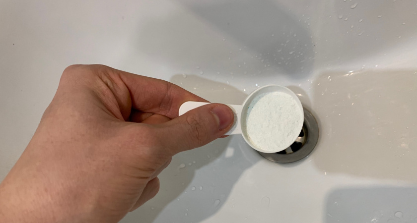 Прочистка трубы от раковины с помощью стирального порошка