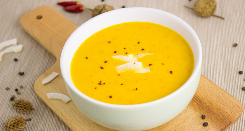 Рецепт тыквенного супа с добавлением молока, сливочного масла и пряностей