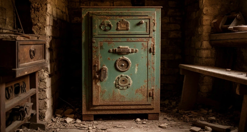 История нахождения и вскрытия старого сейфа в подвале заброшенного дома
