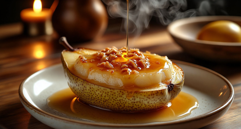 Рецепт запеченной груши с сыром и медом
