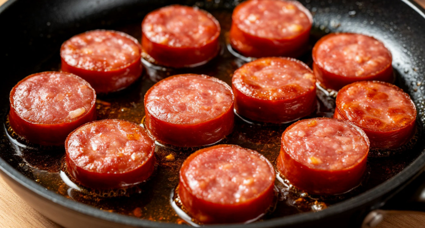 Дорогой сервелат в «Светофоре» — проверка качества на сковороде