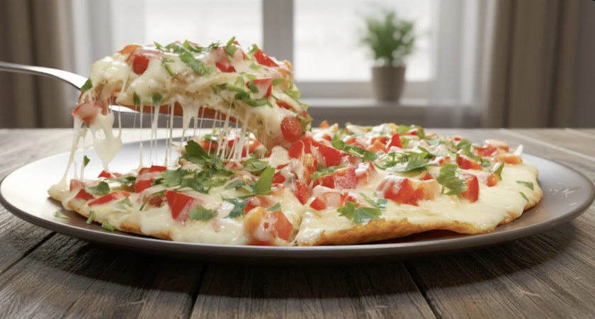 Яичница с бутербродом — прошлый век: просто нарезаю лаваш и заливаю начинкой — на выходе вкуснющий завтрак