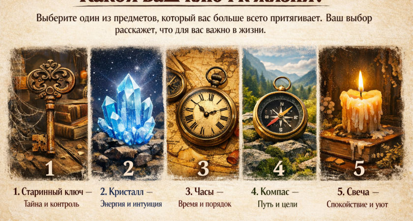 Какой ключ к жизни - ваш: выбор расскажет, что для вас важнее всего
