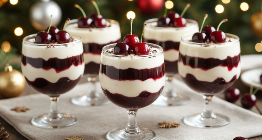 Вишнёвые трайфлы — сочный десерт для праздничного стола: рецепт с бисквитом и кремом