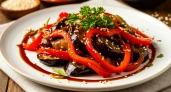 Рецепт овощного салата из баклажанов и красного перца
