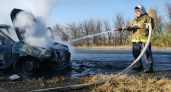 На трассе Оренбург - Илек загорелся автомобиль «Лада Калина»