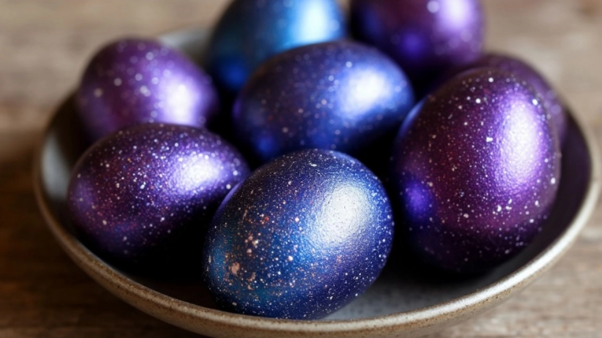 На эти пасхальные яйца сбежится вся родня: модный "галактический" оттенок при помощи марли и чая - химия больше не нужна 