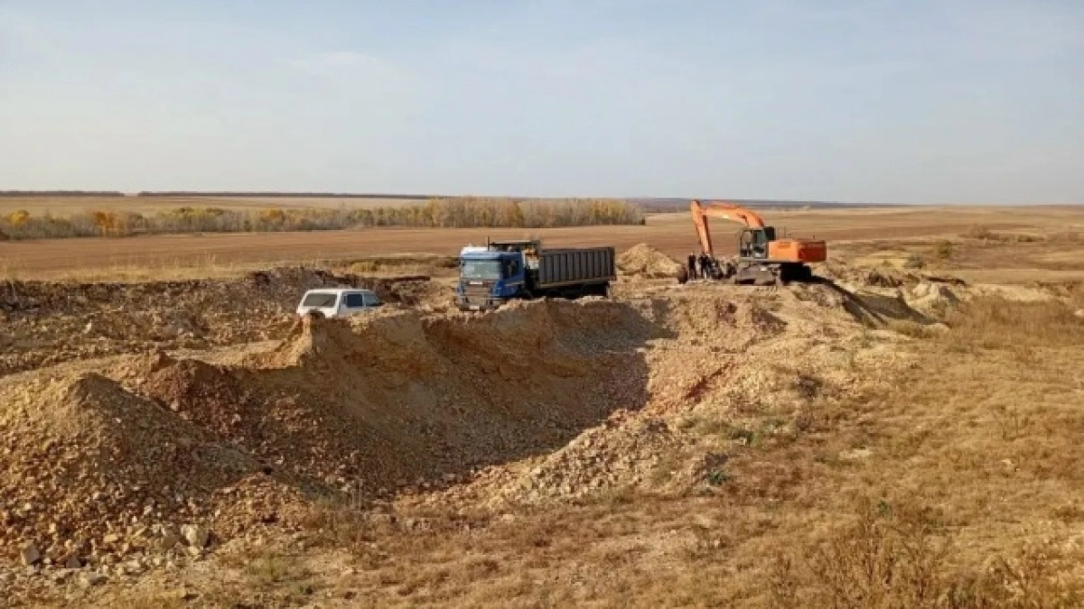 Под Оренбургом незаконно добывали известняк