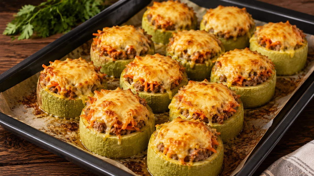 Вкуснее перцев и проще голубцов: кабачки фарширую мясом — сочные «бочонки» под румяной тягучей сырной корочкой