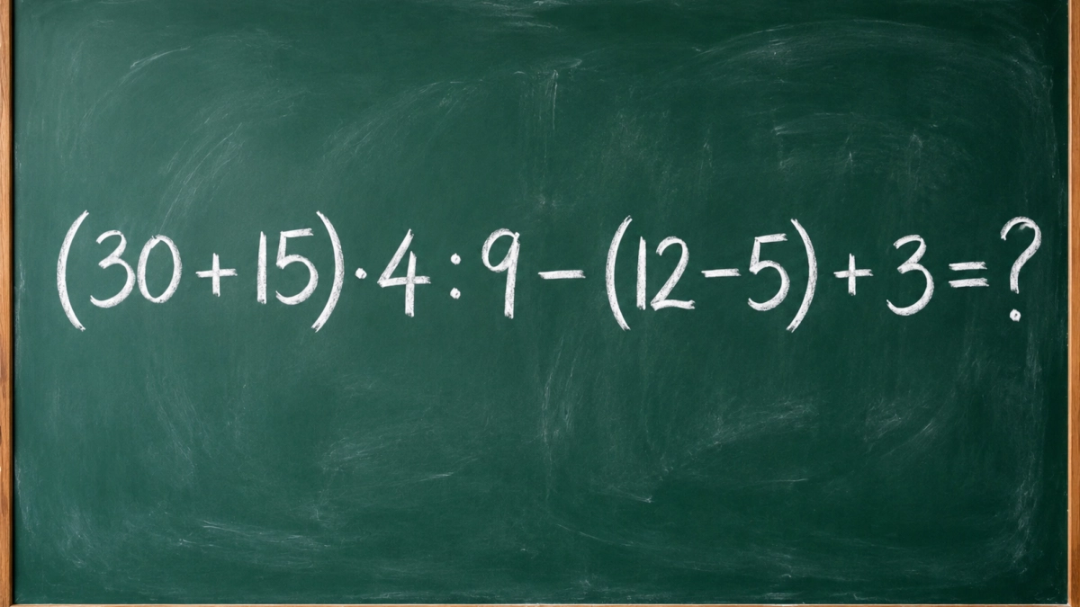 Проверьте, не растеряли ли вы хватку: решите (30 + 15) · 4 : 9 − (12 − 5) + 3 за 14 секунд