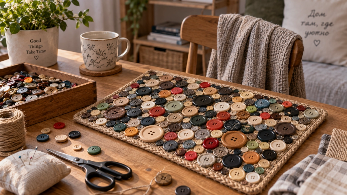 Запасные пуговицы собираю в коллекцию: крашу с обеих сторон и собираю в дизайнерский ансамбль — маленькое волшебство своими руками