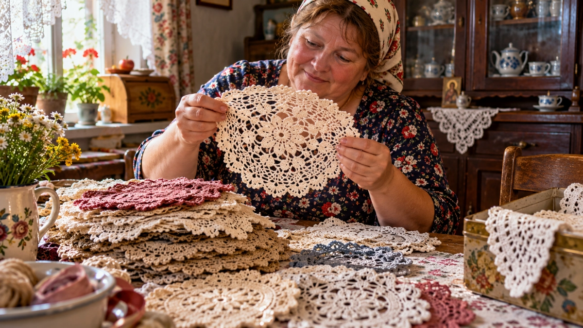 Старые вязаные салфетки берегу как фамильные драгоценности: превращаю в «фарфоровые камеи» — красота из бабушкиного сундука