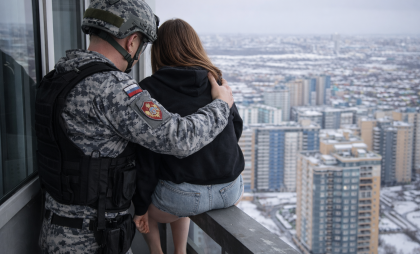 В Оренбурге росгвардеец снял девушку с перил балкона на 12-м этаже